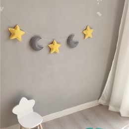 Nordic Baby Room Handmade Nursery Star Garlands Christmas Kids Wall Decorations Pography Props baby shower Y201020