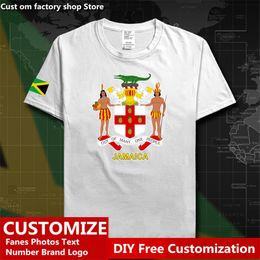 JAMAICA t shirt diy free Custom Jersey Fans DIY Name Number t nation flag jm Jamaican Cotton T 220616