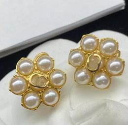Letter Studs Vintage Pearl Stud Earrings Ear clip Ear Buckle Ear Hook Accessories Wedding Gift Engagement Jewellery