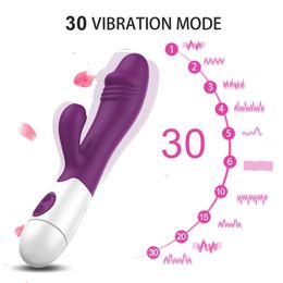 Sex toy Toy Massager Rabbit Vibator for Women Clitoris Powerful Silent Dildo Couples Waterproof 30 Speed Stimulator G-spot Toys Real QBMK FWJS