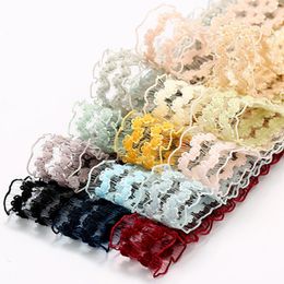 Party Decoration Colourful 9m 1cm Thread Embroidery Mesh Lace Ribbon Fabric Edge Trimming DIY Clothing Gift Wedding Christmas Sewing