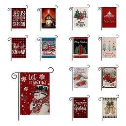 Customizable Merry Christmas Garden flag courtyard Camping Flags welcome yard Banner linen material by ocean-shipping P24