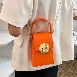 Evening Bags Summer Fashion Women Niche Design Hand-held Chain Shoulder Ladies Casual All Match Party Club Orange Pouch Phone PurseEvening