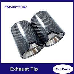 1 Piece Glossy Black Carbon Fiber Exhaust Tip 304 Stainless Steel Muffler For BMW M2 M3 M4 M135i M235i M140i M240i M335i M340i