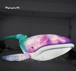 Personalized Hanging LED Inflatable Whale Sea Animal Balloon Large Colorful Lighting Air Blow Up Whale For Party Decoration