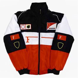 F1 Jacket Formula 1 Racing Jacket Autumn Winter Men's Women's Cotton Clothing Car Full Embroidery Jackets College S2343