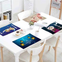 Ramadan Gifts Table Mats Kitchen Decorating Pads Moon Tea s Cartoon Girl Napkins Place Mats Napkins Napkin Mats T200618