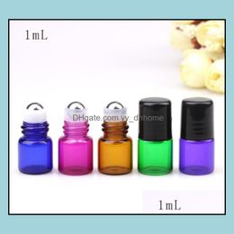 Packing Bottles Office School Business Industrial Essence 1 Ml 1/4 Dram Purple Glass Micro Mini Roll-On Dhjgp