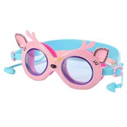 Swimming Goggles Swimming Glasses With Earplugs Waterproof Silicone Eyewear Anti-Fog Kids Water Sports G220422