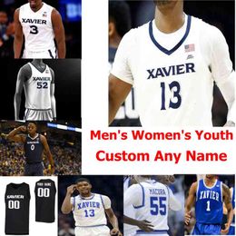 Xavier Musketeers rare College Basketball Jerseys Mens Dahmir Bishop Jersey Myles Hanson Dontarius James Bryce Moore Womens Custom Stitched