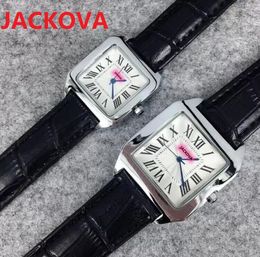 Mulheres de luxo homens Roman Square Dial observa o design especial Rellojes de Marca Mujer Leather Dress Watwatch Quartz Casal Lovers Clock Wristwatch Relogio Masculino