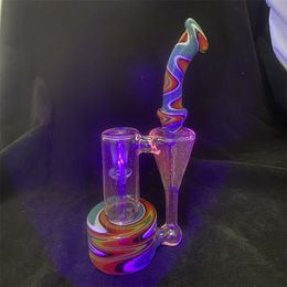 Smoking Pipe recycle rbr1.0 wigwag and uv pink 14mm joint