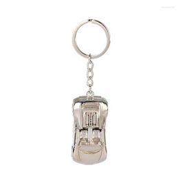 Keychains Fashion Casual Alloy Car Keychain Male Silver Key Ring Female Bag Pendant Accessories Man Gift Chains Enek22