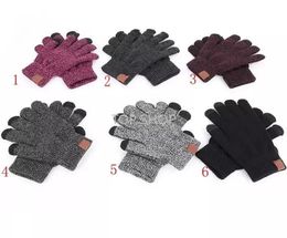 Knitted Gloves Man Woman Solid Winter Warm Portable glove outdoor sports Five Fingers Touch Screen Gloves For iphone 14 Pro max Wholesale