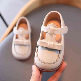 Spring Kids Child T-Strap Princess Leather Shoes For Toddler Baby Girls Mary Janes Korean Dress Shoes 1 2 3 4 5 6 7 Years 2022 G220512