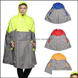 Qian Hooded Rain Poncho Bicycle Waterproof Coats Cycling Jacket For Men Women Adts Er Fishing Climbing 220217 Drop Delivery 2021 Raincoats G