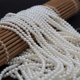 Natural White Shell Pearl straight hole 2-12mm Round Loose Beads For Jewelry Necklace DIY Bracelet Jewellery Making material Wholesale