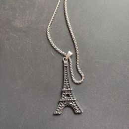 Collares colgantes Hip Hop Fashion Eiffel Tower Collar Joyería para mujeres Mayores al por mayor salependiente directo