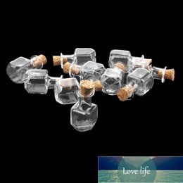 10pcs Shaped Mini Small Glass Bottles with Clear Cork Stopper Tiny Vials Jars Containers Message Weddings Wish Jewellery Favours