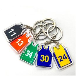 Designer Basketball Player Keychain Environmental Friendly Acrylic Jersey Pendant Bag Accessories Creative Gift