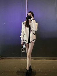 716 2022 Autumn Brand Same Style Coat Crew Neck Wool Long Sleeve Fashion Womens White Clothes meiwuzhi