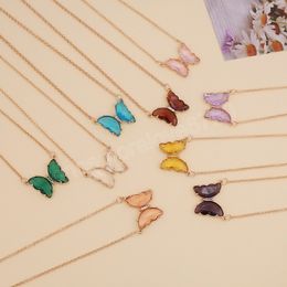 Fashion Crystal Transparent Butterfly Pendant Necklace Bohemian Choker Clavicle Thin Chain Women Charm Jewelry Gift