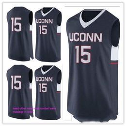 Nikivip custom XXS-6XL custom made #15 UConn Huskies man women youth basketball jerseys size S-5XL any name number