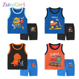 Kids Baby Boys Girls Vest Set Summer Cute Cartoon Top Shorts Pants Clothes Children Pajamas Clothing s 220507