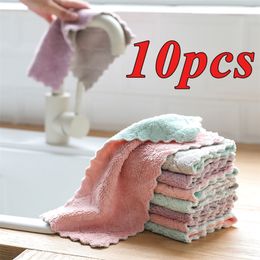 10pcs Super Absorbent Microfiber Kitchen Dish Cloth Highefficiency Tableware Household Cleaning Towel Kitchen Tools Gadgets 220727