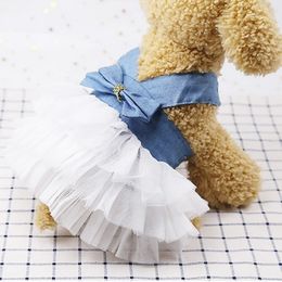 XSXXL Pet Summer Bowknot Costume Dress Dog Striped Cat Puppy Wedding Princess Party Tutu Skirt Clothes Y200917