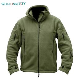 WOLFONROAD Mens Winter Fleece Jacket Military Tactical Jacket Outdoor Thermal Hiking Camp Jacket Coat Hunting Sport Clothes Men 201114