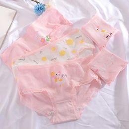 Panties 2022 Teenage Floral Printed Pink Underpants Young Girl Briefs Comfortable Cotton Kids Underwear Clothing