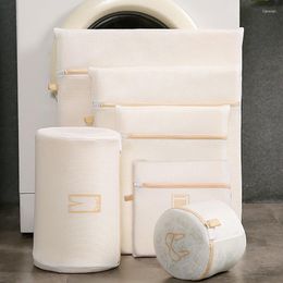 Clothing Storage Morandi Embroidery Laundry Bag Wash Underwear Washing Machine Bags Portable Anti-deformation Net For Wwashing