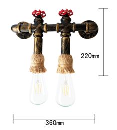 Retro Nostalgic Industrial Wind Wall Lamps Corridor American Balcony Coffee Shop Corridor Aisle Bar Restaurant Antique Iron Pipe Hemp Rope Lights Art Decorative