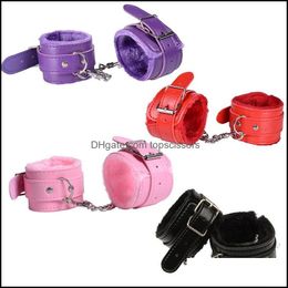 Sex Fun Accessories Bondage Lingerie Exotic Jewellery New Pu Fur Handkerchief Ankle Cuffs Sexy Handcuffs Drop Delivery 2021 Other Health Bea