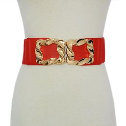 Belts Style Windbreaker Elastic Belt Square Decoration Wide Ladies Alloy Buckle Dress Decorative GiftBelts