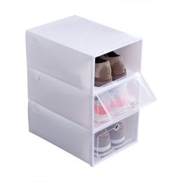 Storage Boxes Bins Cabinet Collapsible Shoes Storage-Box Set Multicolor Foldable Plastic Clear Home Shoe Rack Organizer Stack Display Box ZL0013