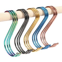 Colorful Stainless Steel S-Shape Hook Kitchen Bedroom S Hanger Hook Clasp Holder Hooks Hanging Storage Tools LX4780