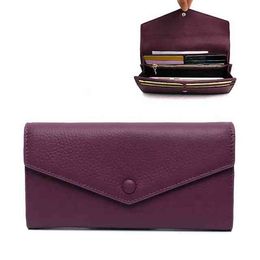 Custom real leather wallets RFID Blocking slim Clutch wallet for women