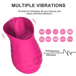 Tongue Vibrators for Women Clitoris Massager 10 Modes Powerful Tongues Licking G Spot Clitoral Nipple Stimulator Adult sexy Toys