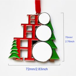 Sublimation Metal Christmas Tree Ornaments Indoor Decorations Blanks Heat Transfer Pendant Printing DIY Christmas Gift Hot