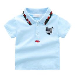2022 Summer New Children's Shirt Lapel Short Sleeve Boys T-shirts Fashion Cotton Kids T Shirt High Quality Children Casual T-shirt