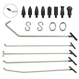 Rods Tools Paintless Dent Repair Kits with 8 Taper Head and S-Hook for Car Auto Body Dents Hail Damage Removal Set Stainless