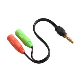 3.5mm Audio Splitter Cables Jack 1 Male to 2 Female Mic Y AUX Headphone Extendsion Cable Adapter Cord for Computer PC Microphone