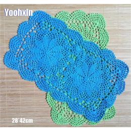 handmade cotton lace placemat cup coaster mug kitchen coffee table place mat cloth Crochet doily tea Christmas pan dish pad T200703