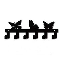 Hooks & Rails Key Rack Holder Wall Mounted 6 Hook Hanging Cute Decorative With Screws Anchors For Coat ClothesHooks