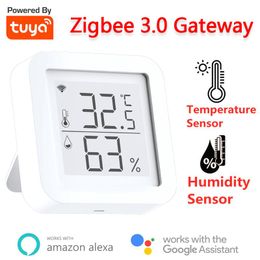 Smart Automation Modules Tuya Zigbee Wireless Gateway With Temperature Humidity Sensor For Home Kit APP Remote ControlSmart