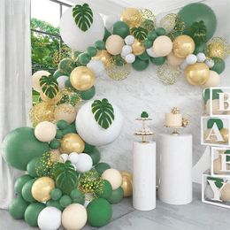 Macaron Sage Green Balloon Arch Garland Kit Happy Birthday Balloon Decoration Baby Shower Wedding Valentine Party Supplies 220527