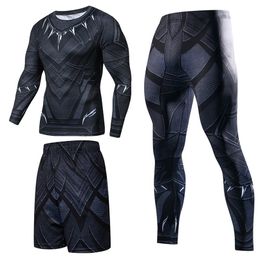 Men Sportswear Superhero Compression Sport Suits Quick Dry Clothes Sports Joggers Training Gym Fitness Tracksuits Running Set 220705