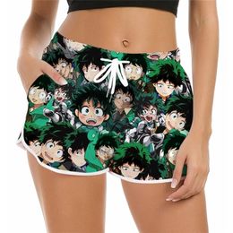 Womens Shorts My Hero Academia 3D Printing Anime Shorts for Female Fashion Casual Daughter Beach Shorts W220617